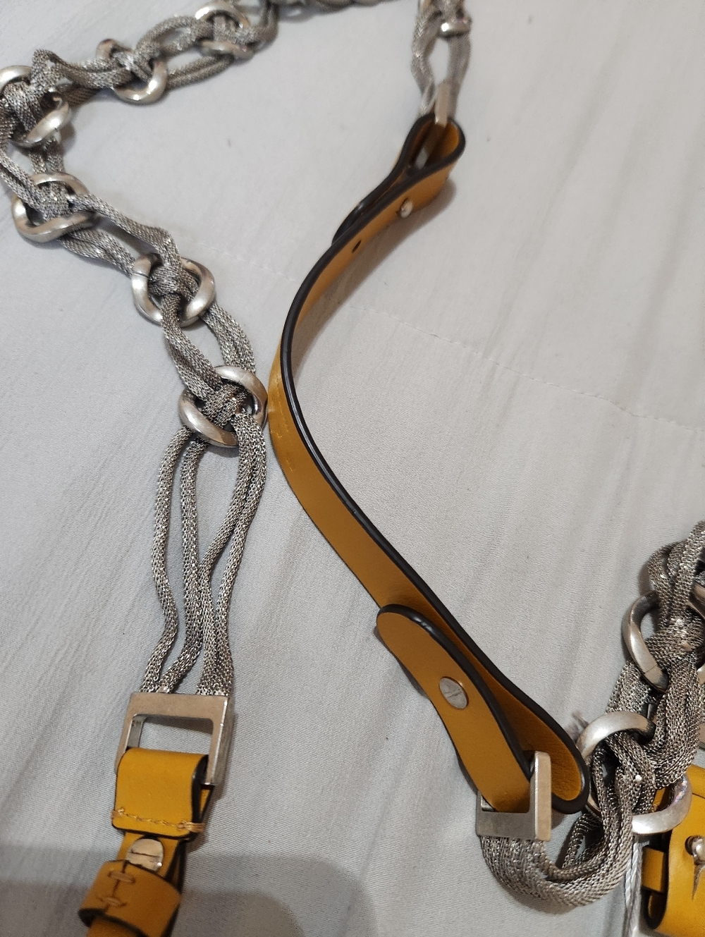 Authentic Marni Two Tone Leather Bag Strap Marigold NWT - Picture 9 of 9